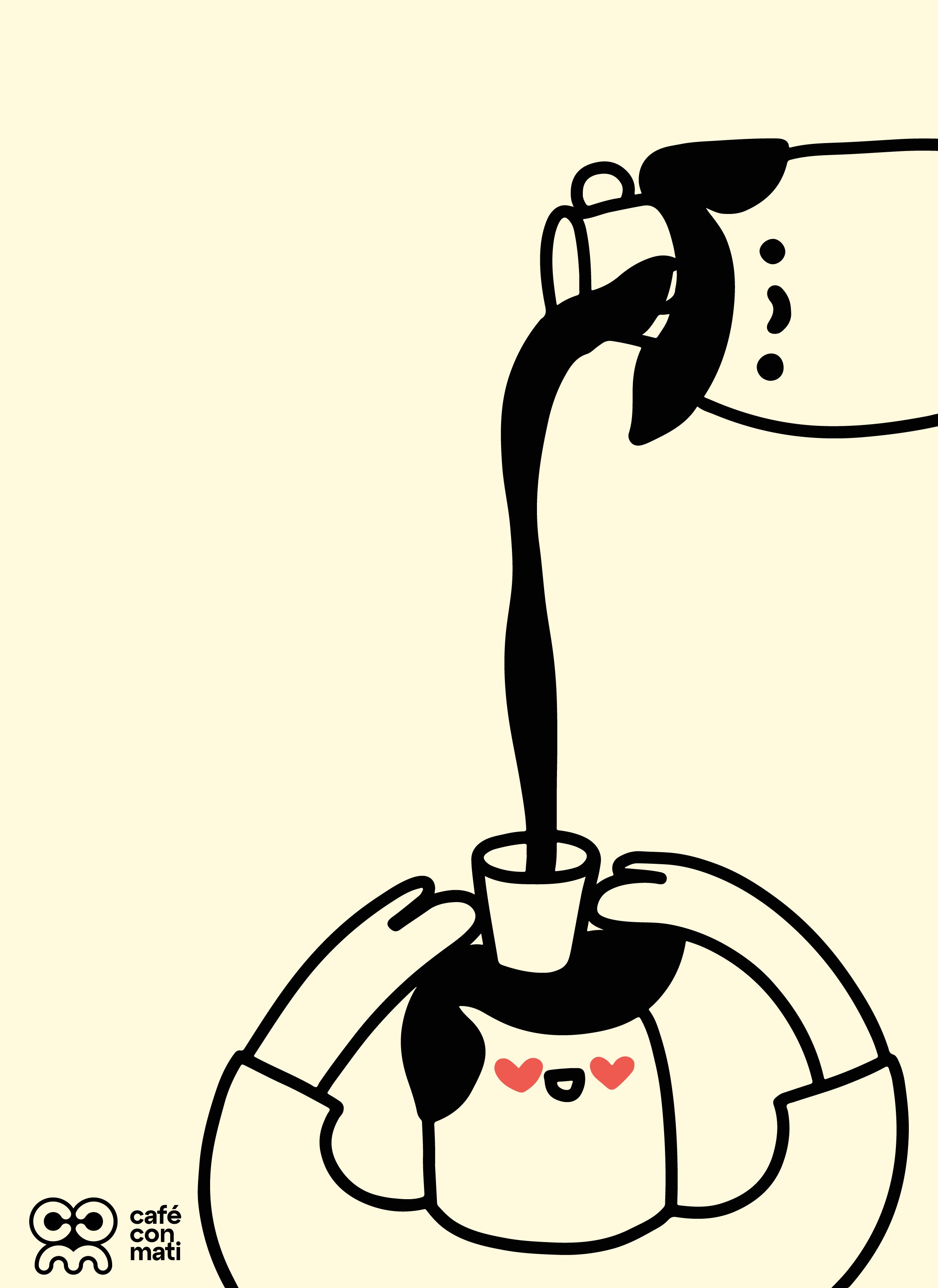 Ilustración de Nubo sirviendo café